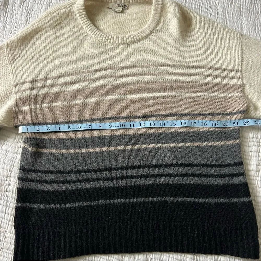 Women’s Alpaca Blend Oversized Sweater Extra Long Sleeves Neutral Ombré Medium - Picture 10 of 13